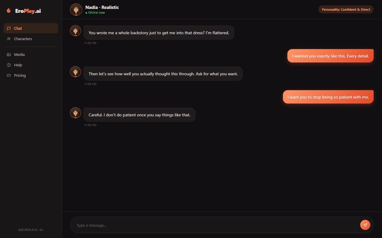EroPlay.ai interface screenshot